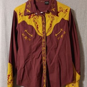 *MARKDOWN* Pearl snap punk cowboy shirt